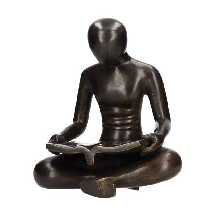 Beeldje - Man reads book - Brons, Antiek en Kunst, Kunst | Designobjecten