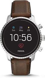Fossil Explorist HR 45 mm zilver met leren armband bruin, Verzenden, Gebruikt