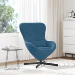 vidaXL Eivormige stoel Blauw 63 x 73 x 90 cm Fluweel, Huis en Inrichting, Fauteuils, Verzenden, Nieuw