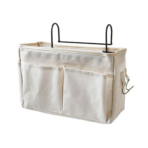 Bedside Pocket - Bed Opbergzak - Katoen - Wit, Huis en Inrichting, Woonaccessoires | Overige, Nieuw, Verzenden