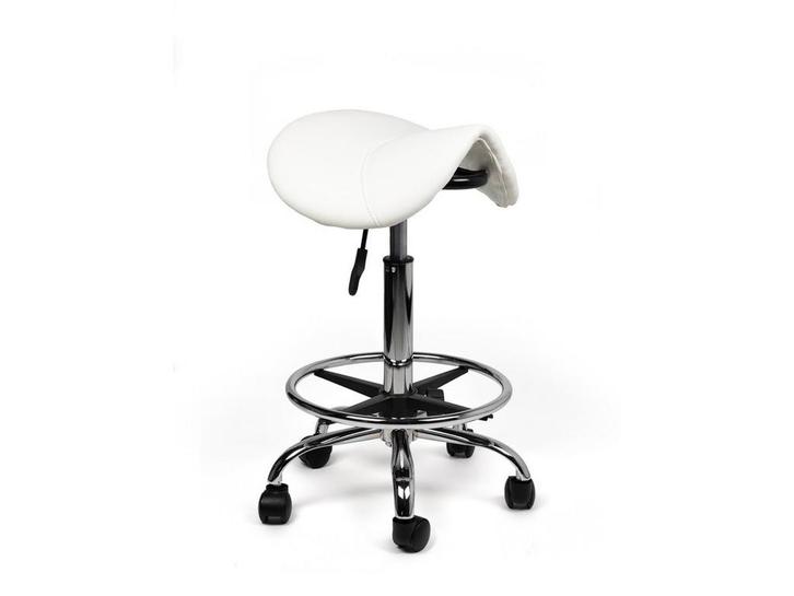Zadelkruk Wit - Standaard Zithoogte met Voetsteun, Huis en Inrichting, Krukjes, In hoogte verstelbaar, Nieuw, Kunststof
