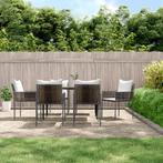 vidaXL 7-delige Tuinset met kussens poly rattan en staal, 6 zitplaatsen, Nieuw, Tuinset, Verzenden