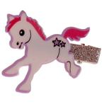 Haarclipje met glitters pony wit - 6 cm NIEUW, Nieuw, Ophalen of Verzenden, Wit