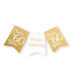 Banner 60 Jaar Goud Wit 6m, Verzenden, Nieuw
