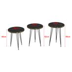 [en.casa] Bijzettafel Ryslinge set van 3 rond marmer zwart,, Huis en Inrichting, Tafels | Bijzettafels, Verzenden, Nieuw