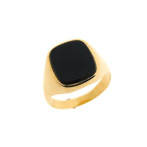 Gouden zegelring met onyx (herenring, heren, gouden ring), Sieraden, Tassen en Uiterlijk, Ringen, Heer, Met edelsteen, Overige kleuren