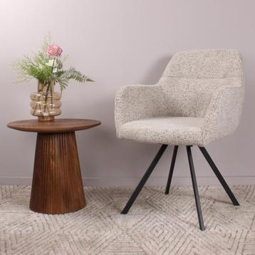 Eetkamerstoel met armleuning | Stof | Taupe & Beige | DS4U beschikbaar voor biedingen