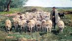 Karl Mohr (1922-2013) - Shepherd with Flock of Sheep
