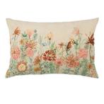 kussen geborduurd wilde bloemen paarse ridderspoor 40x60cm, Huis en Inrichting, Verzenden, Nieuw