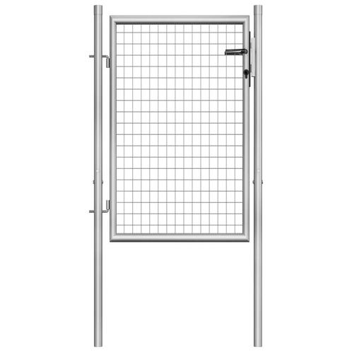 vidaXL Poort 105x150 cm gegalvaniseerd staal zilverkleurig, Tuin en Terras, Tuinpoorten, Nieuw, Verzenden