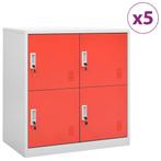 vidaXL Lockerkasten 5 st 90x45x92,5 cm staal lichtgrijs en, Verzenden, Nieuw