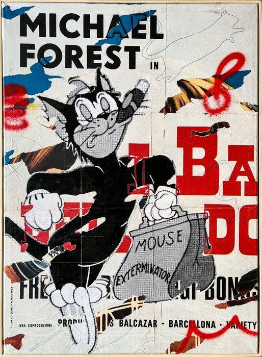 Lons (1986) - Mousexterminator (original 1/1 collage canvas), Antiek en Kunst, Kunst | Schilderijen | Modern