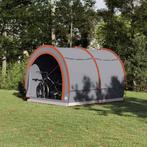 vidaXL Fietstent met dak met opslag Grijs en Oranje 256 x, Caravans en Kamperen, Verzenden, Nieuw