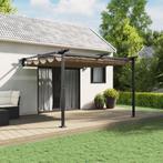 vidaXL Wandgemonteerde Pergola Taupe 3 x 3 m Staal, Verzenden, Nieuw