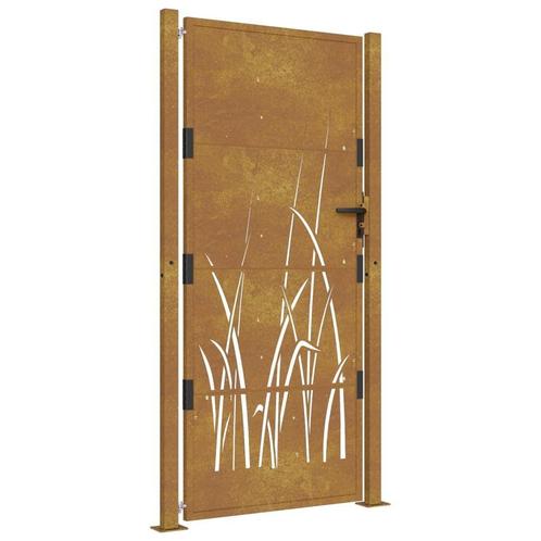 Cortenstaal Poort 105x180 - Grasdesign Retourdeal! -42%, Tuin en Terras, Tuinhekken en Hekwerk, Met poort, Nieuw, IJzer, Tuinhek