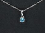 Witgouden halsketting met een blauwe diamant 0.25., Ophalen, Nieuw