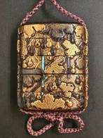 Inro, ojime Edo-periode - Hout, lak, goud, zwart, parelmoer, Antiek en Kunst