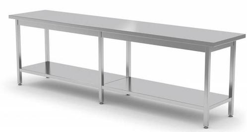 Lange rvs werktafel met onderschap | 80 cm Diep | 4 Formaten, Zakelijke goederen, Horeca | Meubilair en Inrichting, Verzenden