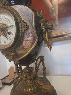 Klok - Messing, Porselein, Zinklegering - 1850-1900, Antiek en Kunst, Antiek | Klokken