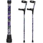 Elleboogkrukken ergonomisch paars met bloemen, Ophalen of Verzenden, Nieuw