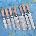 Gold Deer - 7 Piece professional knives set - Hammered Steel