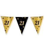 Vlaggenlijn 21 Jaar Goud Zwart 10m, Verzenden, Nieuw