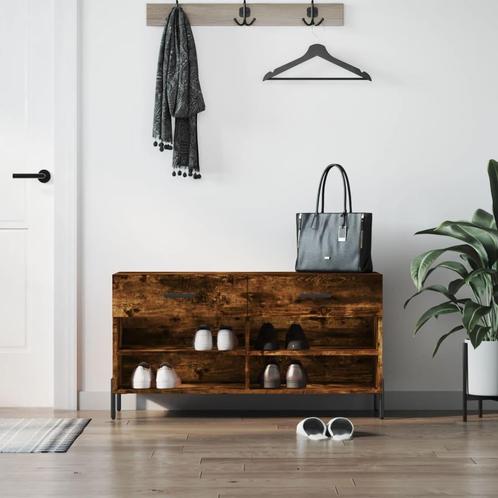 vidaXL Schoenenbank 102x35x55 cm bewerkt hout gerookt, Huis en Inrichting, Kasten | Schoenenrekken, Nieuw, Verzenden