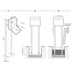 Talen Tools Brievenbus Paal – 154 x 8.5 x 4.3 cm – Zilve, Tuin en Terras, Ophalen of Verzenden, Nieuw