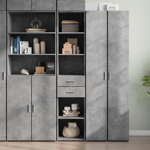vidaXL buffetkast 40x42,5x185 cm bewerkt hout betongrijs, Huis en Inrichting, Kasten | Buffetkasten, 25 tot 50 cm, Nieuw, Overige houtsoorten