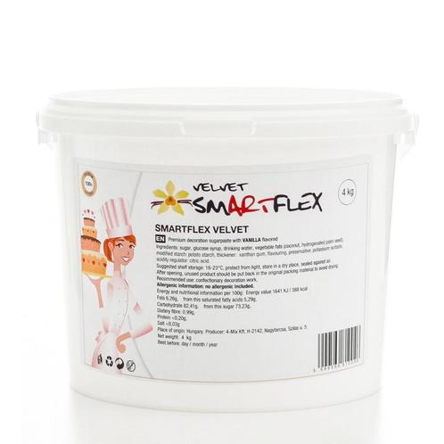 SmartFlex Fondant Wit Velvet Vanille 4kg, Hobby en Vrije tijd, Taarten en Cupcakes maken, Nieuw, Verzenden