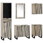 vidaXL Badkamermeubelset met lade met plank 5 pcs Walnut, Verzenden, Nieuw