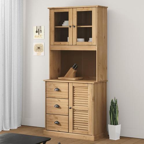 vidaXL Opzetkast VIGO 78x30x100 cm massief grenenhout, Huis en Inrichting, Kasten | Buffetkasten, 25 tot 50 cm, Nieuw, Grenenhout