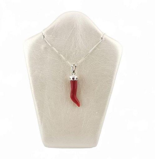 Zonder Minimumprijs - Hanger Zilver - 5.00ct. tw. Koraal -, Sieraden, Tassen en Uiterlijk, Antieke sieraden