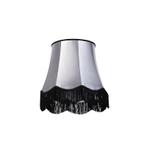 Zijden lampenkap zwart met grijs 45 cm - Granny, Huis en Inrichting, Lampen | Lampenkappen, 25 tot 50 cm, Nieuw, Retro, Grijs