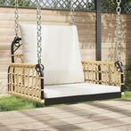 vidaXL Schommelstoel met kussens 63x58x39 cm poly rattan en, Tuin en Terras, Verzenden, Nieuw, Metaal