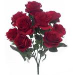 Zijden Rozen Rood 9 knoppen Boeket 45 cm, Ophalen of Verzenden, Nieuw