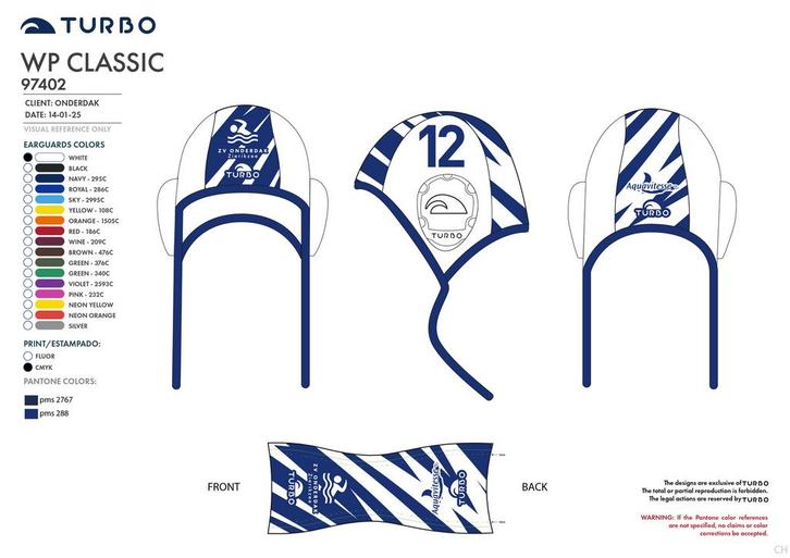 ZV Onderdak Turbo Waterpolocap set (26 stuks) classic, Watersport en Boten, Waterpolo, Nieuw, Verzenden