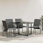 vidaXL Tuinstoelen 4 pcs Zwart en antraciet 50.5 x 59 x 81.5, Tuin en Terras, Tuinstoelen, Verzenden, Nieuw