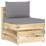 vidaXL Middenbank sectioneel met kussens groen geïmpregneerd, Tuin en Terras, Tuinsets en Loungesets, Verzenden, Nieuw, Hout