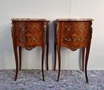 Nachtkastje (2) - Paar marquetry Table de Chevet -, Antiek en Kunst