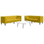 vidaXL 2-delige Loungeset Chesterfield met bolsters fluweel, Verzenden, Nieuw, Vierpersoons of meer, Stof