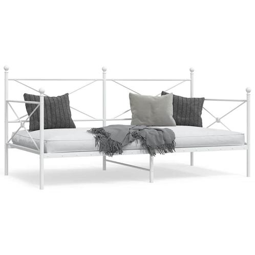 vidaXL Slaapbank zonder matras 107x203 cm staal wit, Huis en Inrichting, Slaapkamer | Bedden, Wit, Nieuw, Metaal, Verzenden