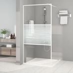 vidaXL Inloopdouchewand 100x195 cm transparant ESG-glas wit, Doe-het-zelf en Verbouw, Verzenden, Nieuw
