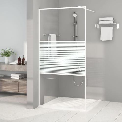vidaXL Inloopdouchewand 100x195 cm transparant ESG-glas wit, Doe-het-zelf en Verbouw, Sanitair, Nieuw, Verzenden