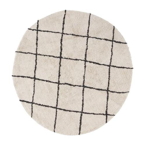 Vloerkleed berber rond - zwart/beige - ø120 cm, Huis en Inrichting, Stoffering | Tapijten en Kleden, Verzenden