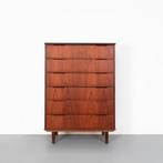 Vintage Deense ladekast in teak, Huis en Inrichting, Gebruikt, 100 tot 150 cm, 5 laden of meer, 100 tot 150 cm