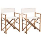 vidaXL Regisseursstoelen 2 st inklapbaar bamboe en canvas, Verzenden, Nieuw, Hout