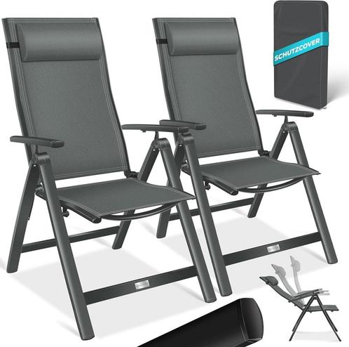 KESSER® Tuinstoel Opklapbaar - Set van 2 - Antislip - Antrac, Tuin en Terras, Tuinmeubel-accessoires, Nieuw, Verzenden