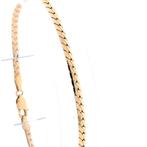 Gouden platte gourmetschakel armband | 18,5 cm (unisex), Sieraden, Tassen en Uiterlijk, Armbanden, Ophalen of Verzenden, Gebruikt