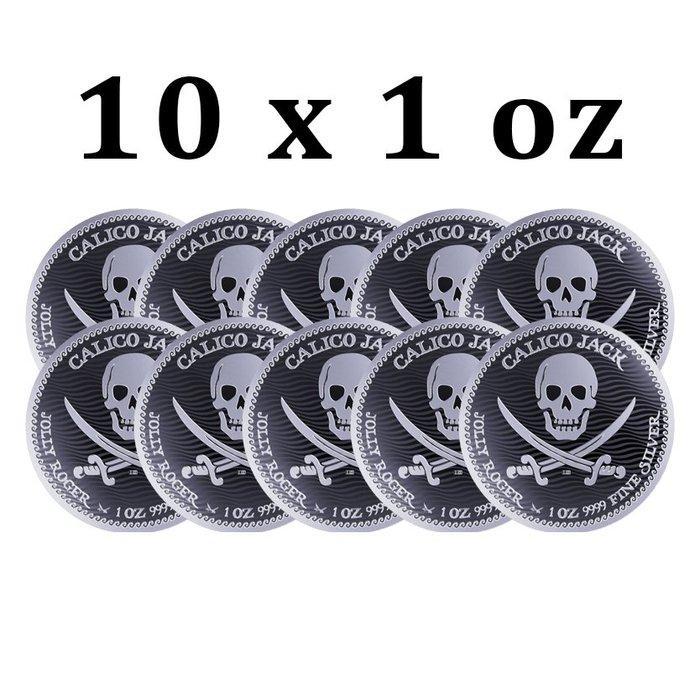 Niue. 2 Dollars 10 x 2022 1oz $2 NZD Niue Calico Jack -, Postzegels en Munten, Edelmetalen en Baren